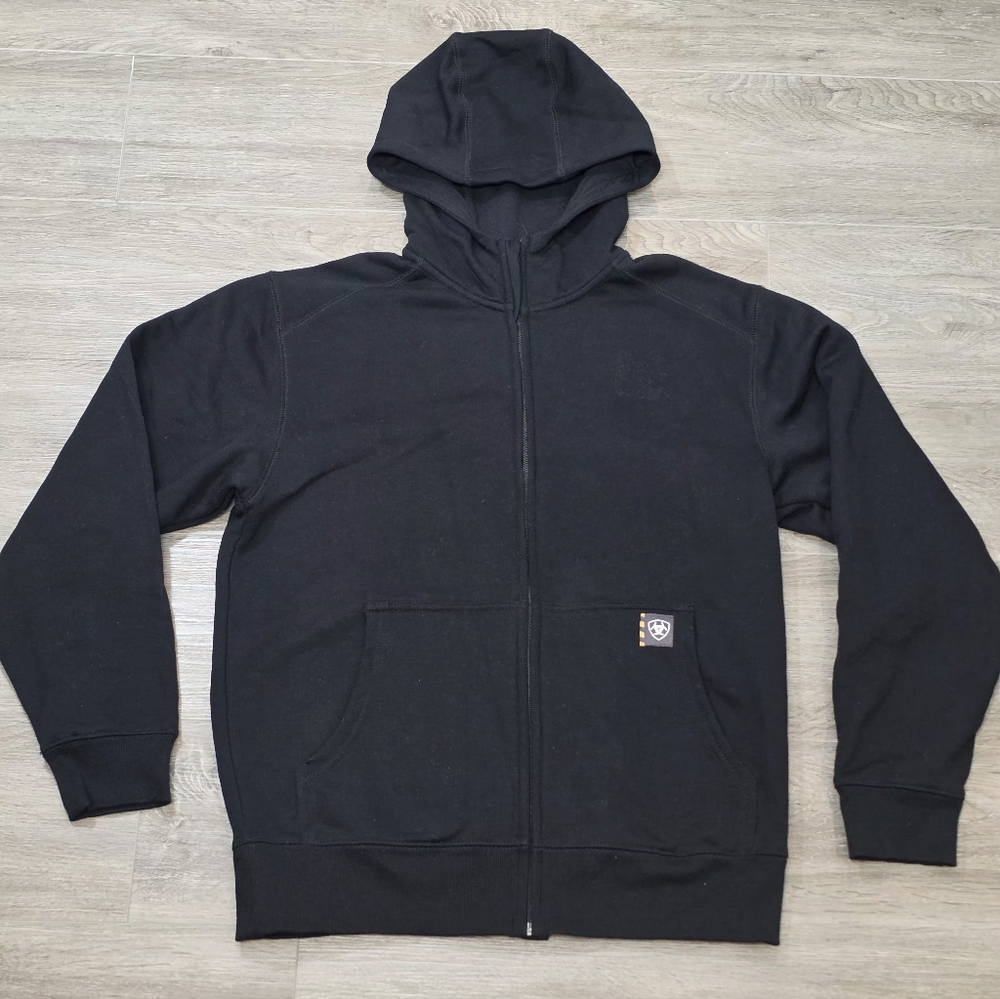 New Ariat Rebar Workwear Reflective Flag Full Zip Hoodie Mens Sz Small Black - Picture 4 of 9
